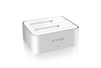 schone icy box dockingstation 2x sata 25 undoder 35 zu 1x usb 30 host aluminium bild