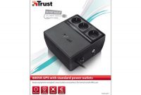ausgefallene trust 600va ups with standard power outlets 18162 computing accessories other schwarz bild