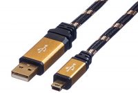 cool roline gold usb kabel 20 highspeed i typ a mini b 5 polig i 08 m foto