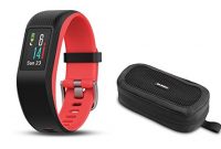 schone garmin vivosport gps fitness tracker 247 herzfrequenzmessung am handgelenk integriertes gps hochauflosendes farb touchdisplay grau rot armbandgrosse sm inkl tasche bild