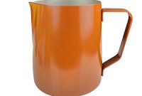 fabelhafte likecar edelstahlkaraffen milchkaraffe cappuccino espressomaschine barista latte kunst 350ml 600ml 900ml 600ml orange bild