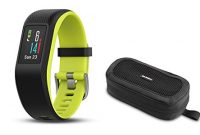 ausgefallene garmin vivosport gps fitness tracker 247 herzfrequenzmessung am handgelenk integriertes gps hochauflosendes farb touchdisplay grau gelbgrun armbandgrosse l inkl tasch bild