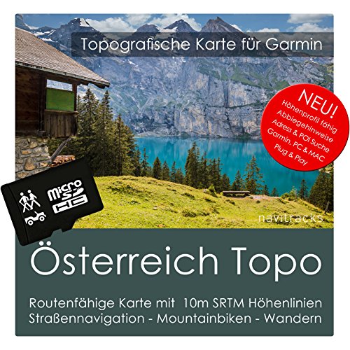 Österreich Garmin Karte Topo 4 GB microSD. Topografische GPS