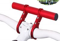 grossen homeet fahrrad extender halterung taschenlampe fahrradlenker halterungen zubehor extender halterung 20cm fur fahrrad licht tacho gps gerate sport kamera oder smartphones rot alu foto