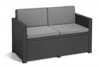 erstaunlich allibert 220025 lounge set monaco mit kissenbox tisch 2x sessel und 1x sofa rattanoptik kunststoff graphit bild