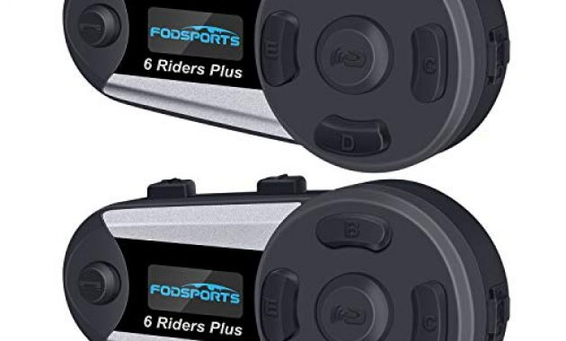 am besten fodsports motorrad gegensprechanlage headset fur bis zu 6 reiters 1200m mit oled bildschirm bluetooth kommunikationssystem intercom wasserdicht umfassen festes kabel und weiches kabel bild