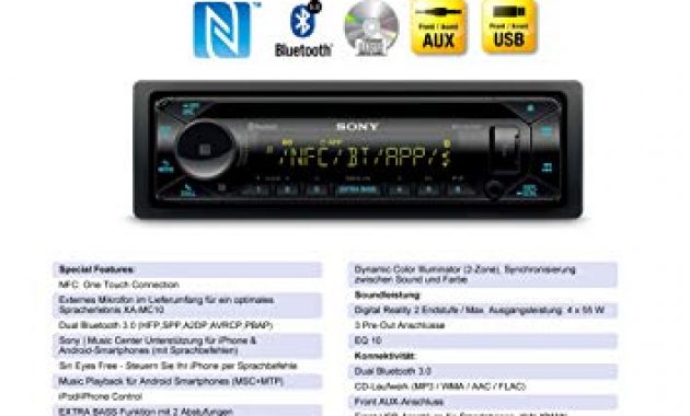 ausgezeichnete sony mex n5300bt autoradio mit cd dual bluetooth nfc usb und aux anschluss 35000 farben vario color freisprechen dank mikrofon bild