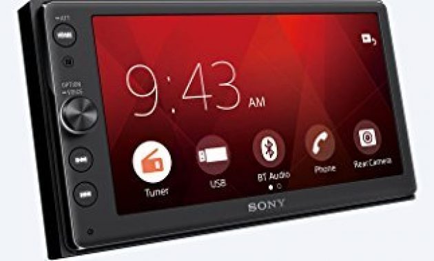 ausgezeichnete sony xav ax100 media receiver 64 zoll bluetooth apple carplay und android auto mit touchscreen navigation uber google maps des smartphones freisprechen bild