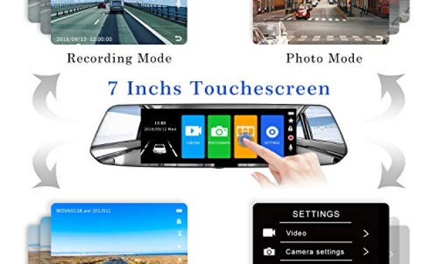awesome 2019 version chortau spiegel dashcam 7 zoll touch screen full hd 1080p weitwinkel frontkamera und wasserdichte ruckfahrkamera auto kamera mit notrufaufzeichnungreverse monitor s foto