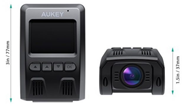 awesome aukey dashcam 1080p kompakte autokamera 170 weitwinkel wdr nachtsicht bewegungssensor loop aufnahme 15 lcd stealthcam inkl 2 ports autoladegerat dr02 bild
