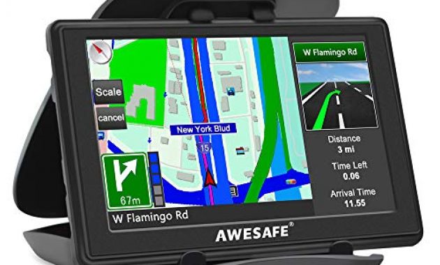 cool awesafe gps navi navigation fur auto lkw pkw kfz 5 zoll touchscreen sprachfuhrung lebenslang kostenloses kartenupdate mit navigationsgerat halterung bild