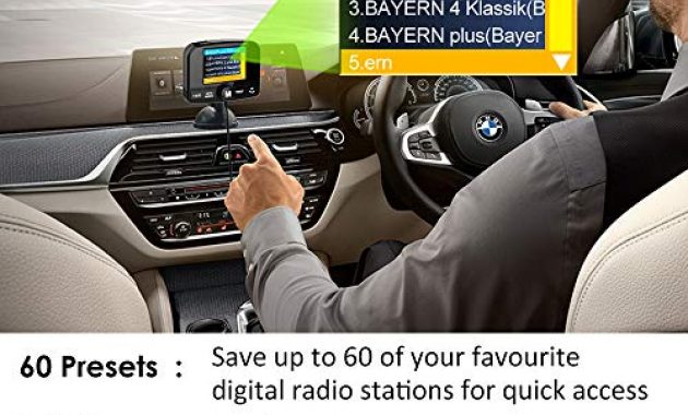 erstaunlich firste dabdab autoradio adapter 24 farb autoradio 60 presets stationen tragbar digital radio dab transmitter bluetooth freisprechanruf fm sender aux inout 64g tf musik play dual foto