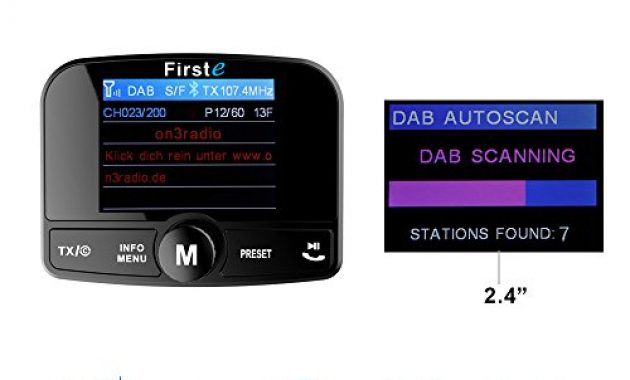 fabelhafte firste dabdab autoradio adapter 24 farb autoradio 60 presets stationen tragbar digital radio dab transmitter bluetooth freisprechanruf fm sender aux inout 64g tf musik play dual bild