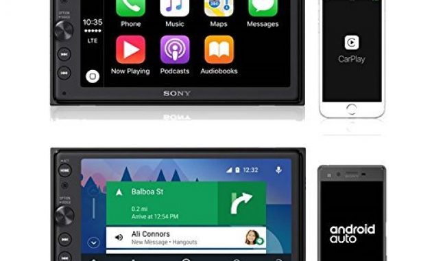 schone sony xav ax100 media receiver 64 zoll bluetooth apple carplay und android auto mit touchscreen navigation uber google maps des smartphones freisprechen bild