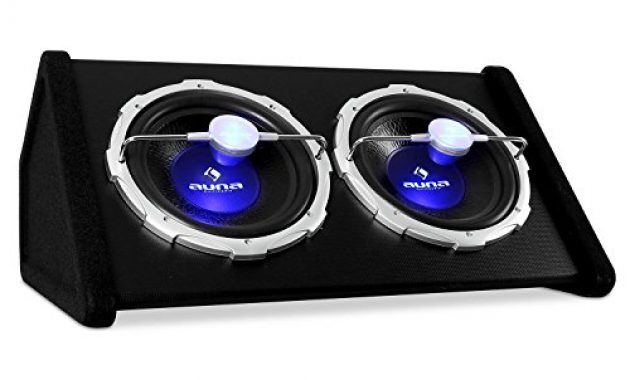 am besten auna sub 2x12 43 auto subwoofer doppel subwoofer twin subwoofer 2000 watt max leistung 2 x 30 cm 12 tieftoner 5 cm 2 schwingspule 33 1000 hz frequenzgang blauer led lichtef bild