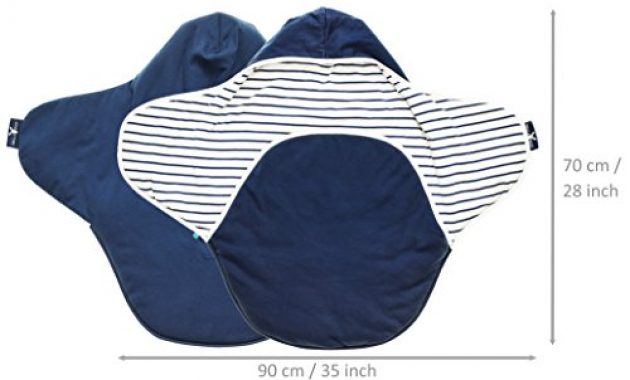 am besten wallaboo einschlagdecke coco sehr praktische und kuschelweiche babydecke 100 baumwolle 90 x 70 cm farbe blue stripe bild