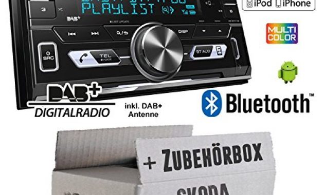 ausgefallene autoradio radio kenwood dpx 7100dab 2din bluetooth dab digitalradio usb cd mp3 einbauzubehor einbauset fur skoda roomster praktik just sound best choice for caraudio bild