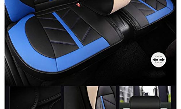 ausgefallene fly hong autositzbezug vorderer und hinterer 5 sitzer komplettsatz universal leder vier jahreszeiten kompatibel mit airbag sitzprotektoren wasserdicht farbe blau bild