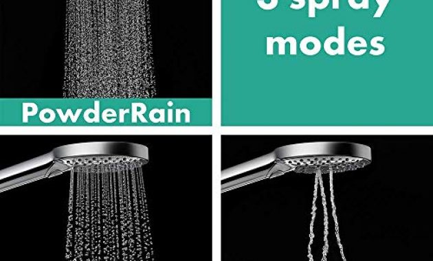 ausgefallene hansgrohe wassersparendes duschsystem raindance select powderrain regendusche duschkopf schlauch halter 3 strahlarten chrom bild