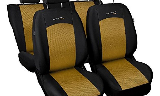 ausgefallene saferide universal gold komplettset pkw sitzbezug fur auto sitzschoner set schonbezuge autositz autositzbezuge sitzauflagen sitzschutz sport line foto