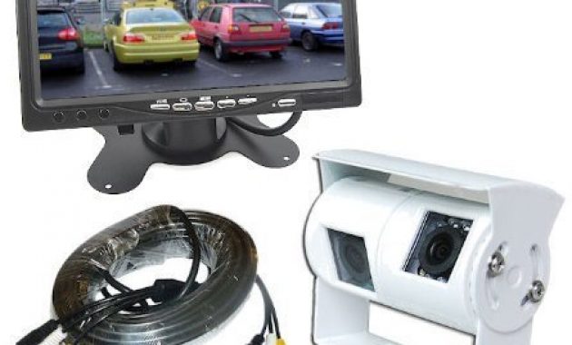 ausgefallene wohnmobil doppel ruckfahrkamera hintere ansicht kit mit armaturenbrett monitor weiss kamera foto