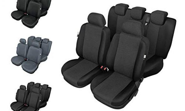 ausgezeichnete carpendo sitzbezuge auto set autositzbezuge schonbezuge schwarz grau vordersitze und rucksitze mit airbag ares l1 bild