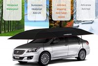 awesome lanmodo auto zelt tragbar auto regenschirm zelt bewegliche carport himmel gefaltet mit uv wasserdichten proof wind schnee falling objekte 48m auto with stand schwarz foto