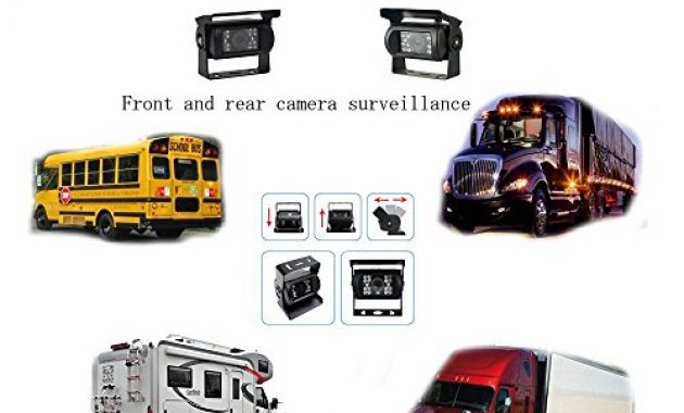 awesome podofor 7tft lcd ruckansicht monitor 2 x backup kameras 18 ir led nachtsicht wasserdicht rearview reverse kamera fur truck rv bus 10 meter videokabel bild