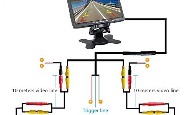 awesome podofor 7tft lcd ruckansicht monitor 2 x backup kameras 18 ir led nachtsicht wasserdicht rearview reverse kamera fur truck rv bus 10 meter videokabel foto