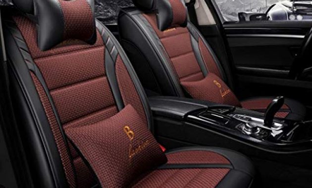 cool ax sitzbezug komfortabler autositzbezug aus leder kompatibel mit atmungsaktiven airbag schutzpolstern vorne und hinten color brown bild