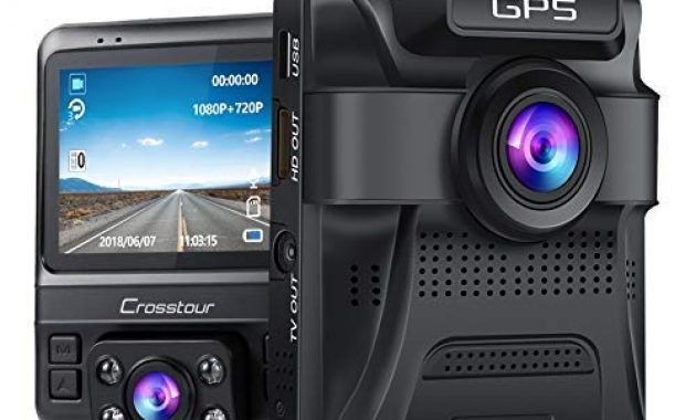cool crosstour gps autokamera dashcam 1080p vorne und 720p hinten kamera mit parkuberwachungsfunktion infrarot nachtsichtmodus bewegungserkennung and wdr bild
