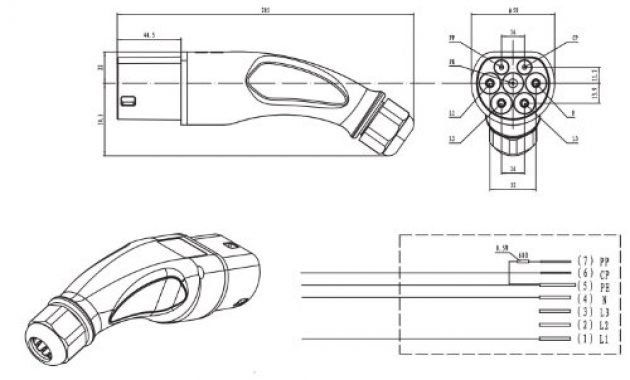 cool elektroauto typ 2 stecker mannlich infrastrukturseite 32a bild