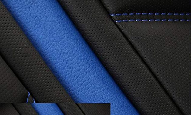 cool fly hong autositzbezug vorderer und hinterer 5 sitzer komplettsatz universal leder vier jahreszeiten kompatibel mit airbag sitzprotektoren wasserdicht farbe blau bild