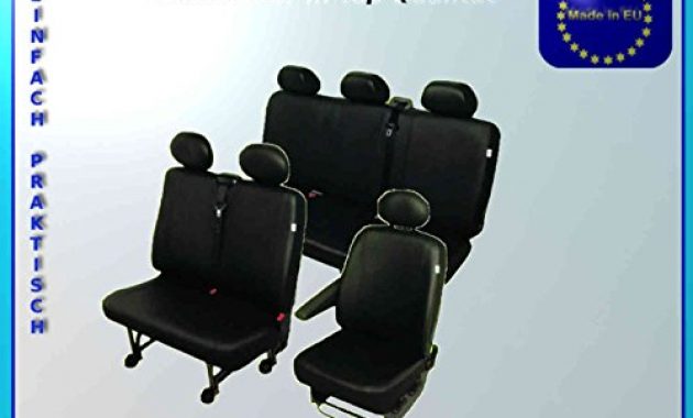 cool kunstleder sitzbezuge sitzschoner 6 sitzer transpoter robuste ecoleder fahrersitzbezug beifahrerdoppelbank dreierbank bild