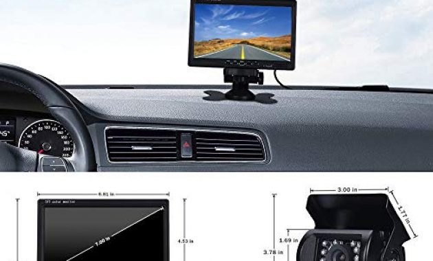 cool podofor 7tft lcd ruckansicht monitor 2 x backup kameras 18 ir led nachtsicht wasserdicht rearview reverse kamera fur truck rv bus 10 meter videokabel foto