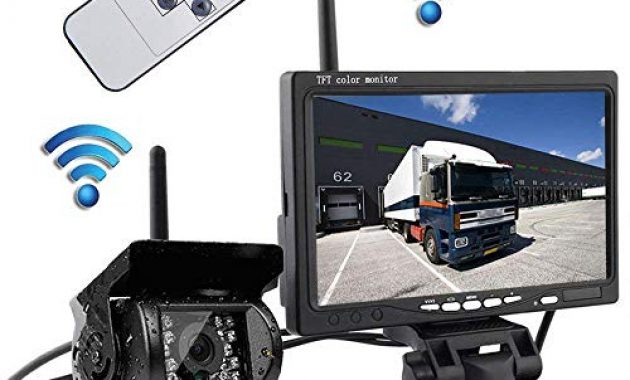 cool ydkj auto ruckfahrkamera funk drahtlos kabellos reverse kamera 7 zoll hd tft ruckfahrsystem wasserdicht lcd monitor 12v 24v mit nachtsicht 18 ir leds fur rv lkw bus trailer anhanger bild