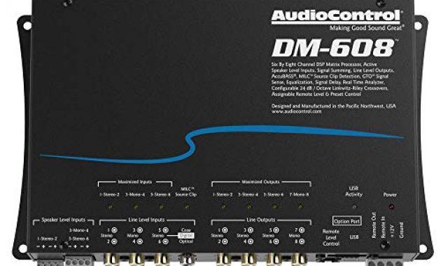 erstaunlich audiocontrol dm 608 premium car hifi digital sound dsp matrixprozessor 6 eingange 8 ausgange bild