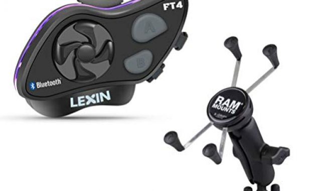 erstaunlich lexin ft4 ram mount combo kitmotorrad headset bluetooth kommunikationssystem bis zu 4 gesprachsteilnehmer mit 2000m reichweite fur motorradhelm motorrad halterung x grip fur hand bild