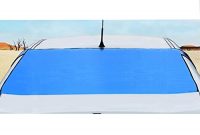 erstaunliche delmkin autoabdeckung winterschutz scheibenabdeckung auto halbgarage fur winter und sommer 142 92cm blau 2 foto