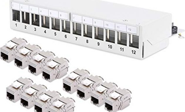 erstaunliche digitus professional modular desktop patch panel 12 port geschirmt grau 12x cat 6a rj45 keystone module foto