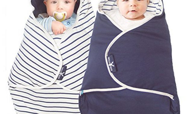 fabelhafte wallaboo einschlagdecke coco sehr praktische und kuschelweiche babydecke 100 baumwolle 90 x 70 cm farbe blue stripe foto