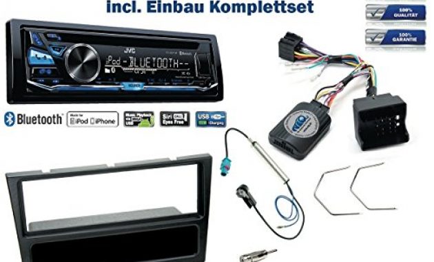 fantastische opel corsa c meriva signum vectra autoradio einbauset schwarz inkl jvc kd r871bt und lenkrad fernbedienung adapter bild