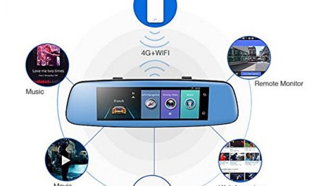 fantastische yuyitec 4 g auto dvr kamera ca 20 cm touch bildschirm adas fernuberwachung ruckspiegel kamera mit android dual objektiv 1080p wlan dashcam echtzeit gps navigator tracke foto