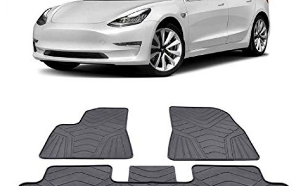 grossen bougerv auto fussmatte gummimatte set automatten zubehor wasserdicht autoteppich set fur tesla model 3 2017 2018 2019 foto