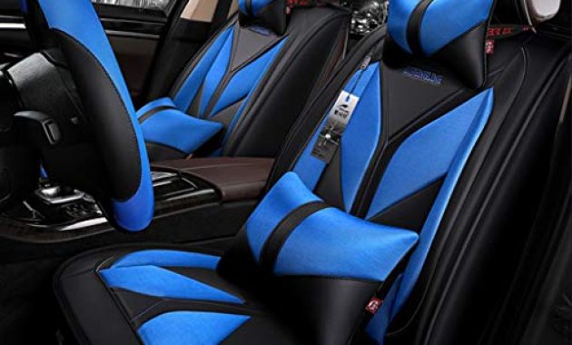 grossen ededi universal sitzbezuge set sport stil leder autositzbezuge abdeckung komplett zum 5 sitze 9 stuck farbe blau bild