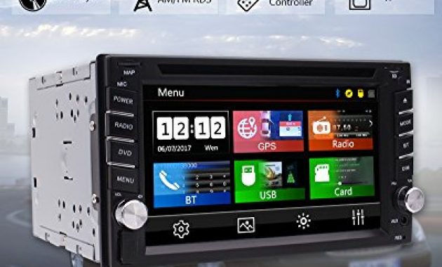 grossen eincar double 2 din gps auto stereo dvd cd player mit 62 zoll kapazitiven touch screen unterstutzung fm am rds radio aux usb dual sd card slot bluetooth audio receiver fernbedienung foto