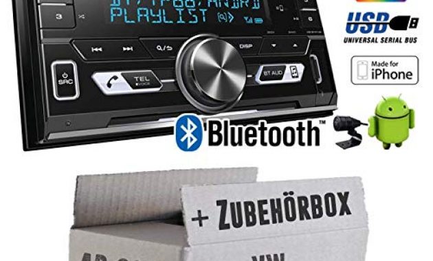 schone autoradio radio kenwood dpx 5100bt 2 din bluetooth usb apple android autoradio pkw kfz paket einbauzubehor einbauset fur vw polo 6r just sound best choice for caraudio bild