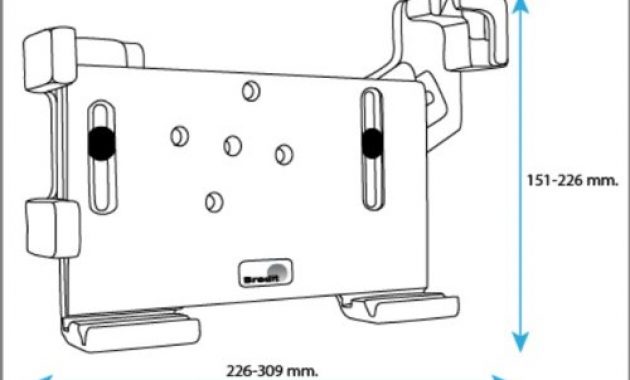 schone brodit 511626 tablet halter passiv universell einstellbar fur gerate ohne schutzhulle breite 226 309mm hohe 151 226mm bild