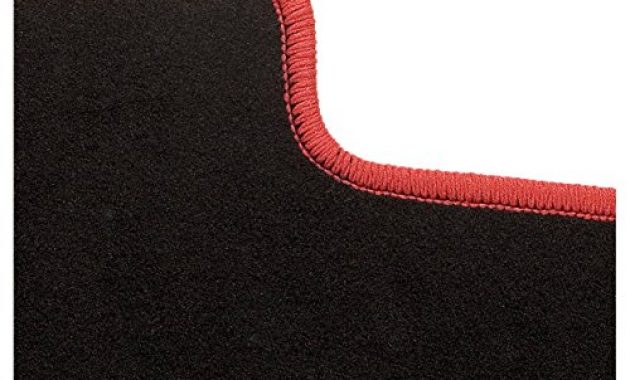 schone carfashion 281915 starlight passform auto fussmatten tuft velour automatte polyamid velours fussmatte in schwarz rote hochglanz kettelung 4 teiliges auto fussmatten set mit matt bild