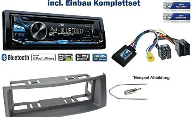 schone renault megane scenic autoradio einbauset grau inkl jvc kd r871bt und lenkrad fernbedienung adapter bild